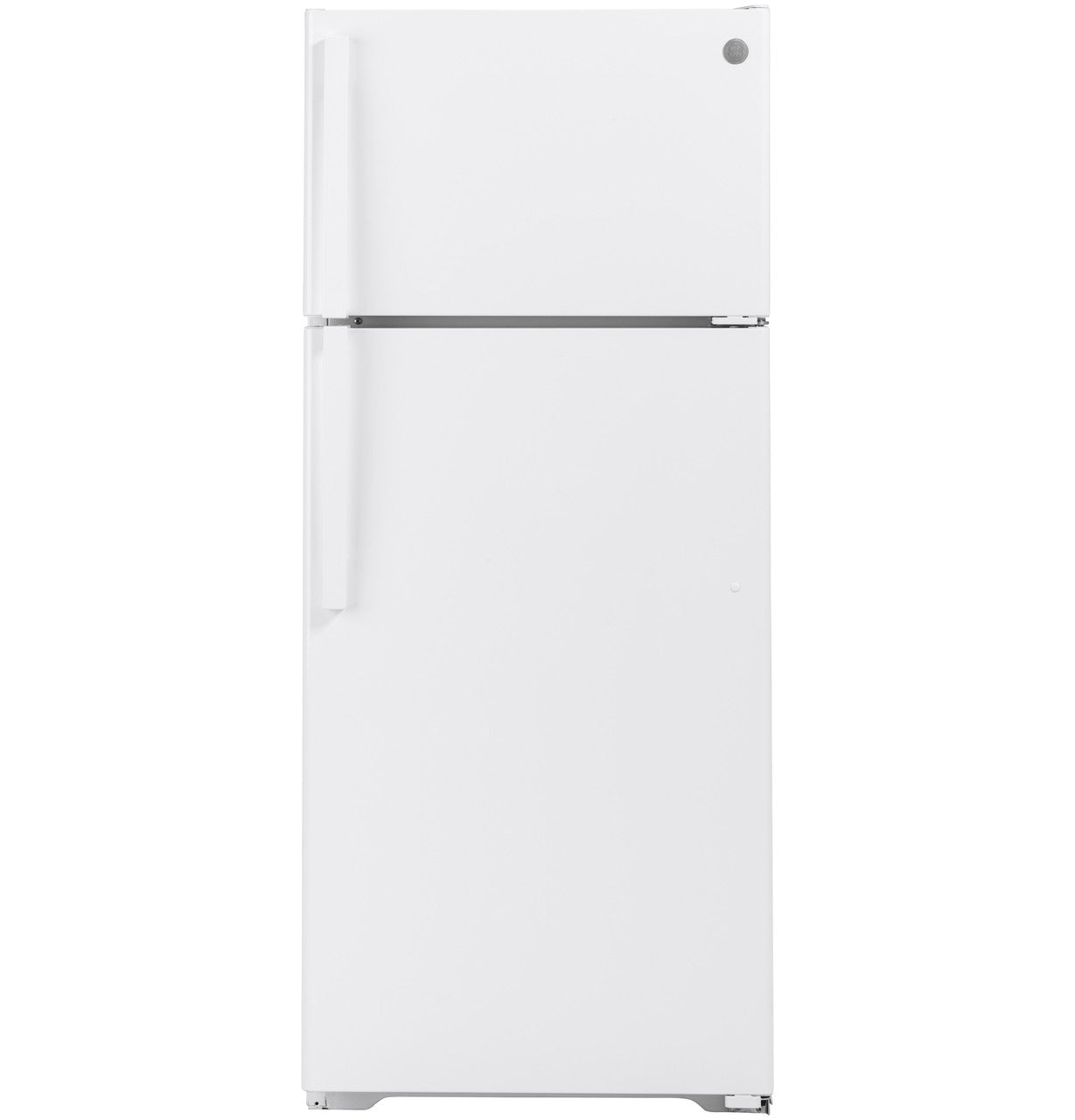 GE 17.5 Cubic Foot Top Mount Refrigerator Black and White