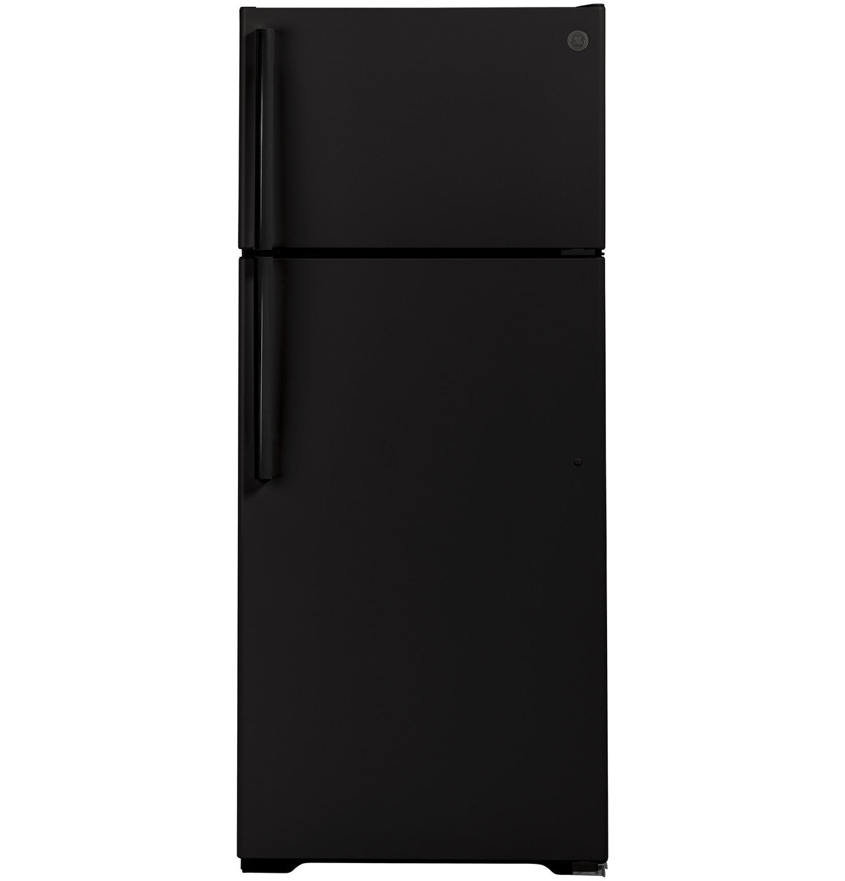 GE 17.5 Cubic Foot Top Mount Refrigerator Black and White