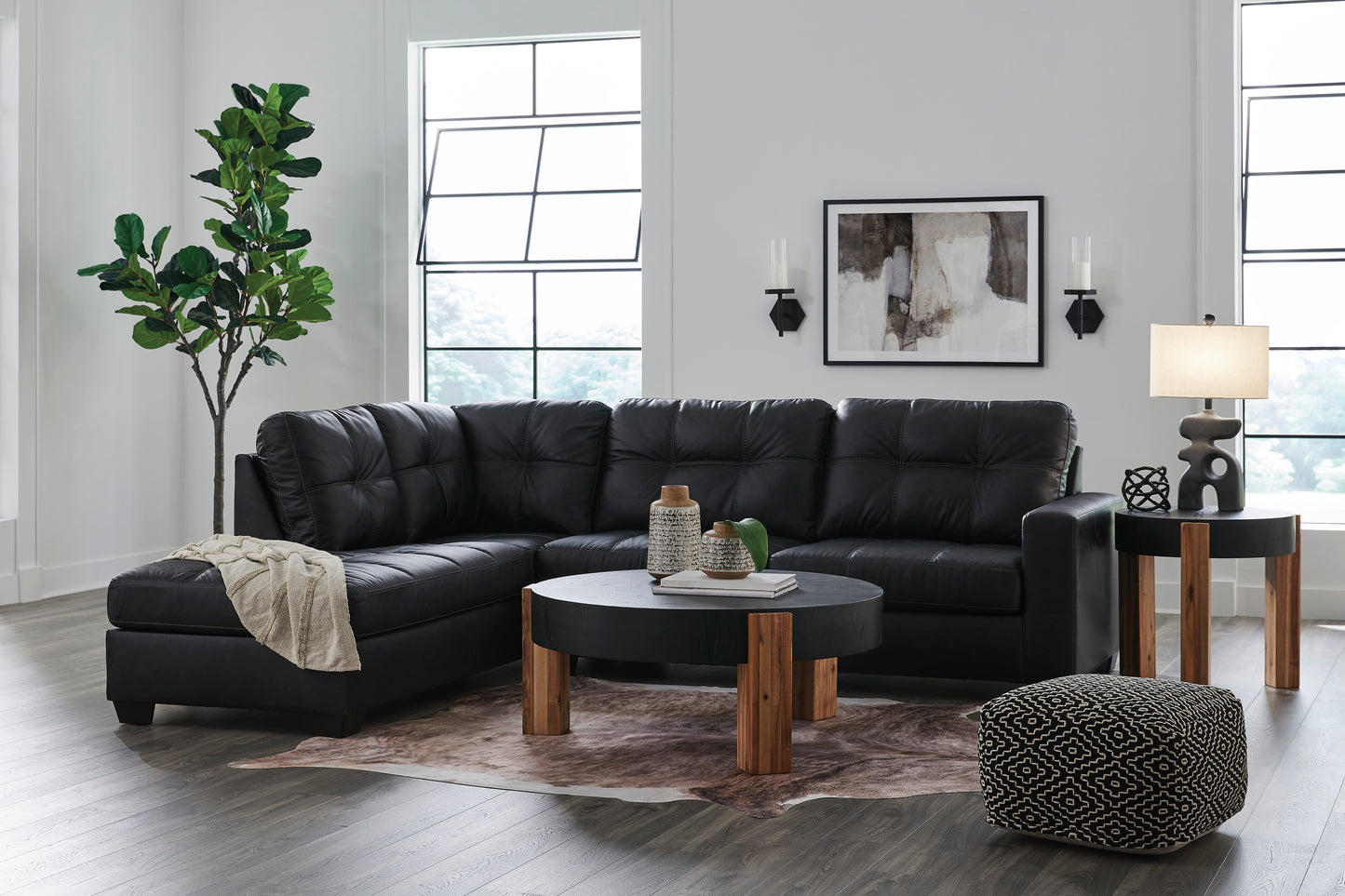 Barlin Mills living room set sectional carbon color