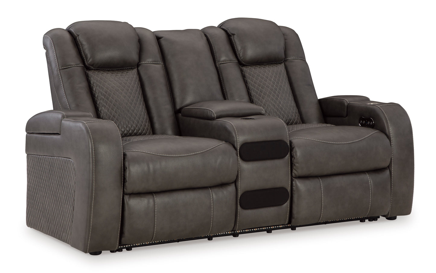 Fyne Dyme loveseat with audio console
