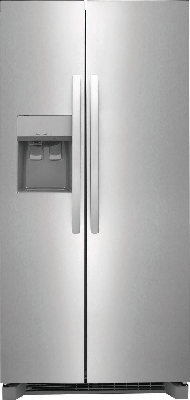 CROSLEY 22.3 Cubic Foot Side -By-Side Refrigerator with LED Lighting
Crushed/Cubed Ice Dispenser
Door Alarm
Adjustable Glass Shelving
Color: Stainless Steel
