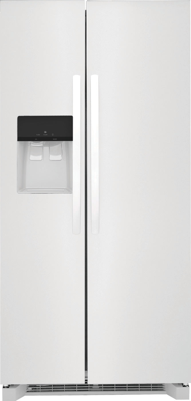 CROSLEY 22.3 Cubic Foot Side -By-Side Refrigerator with LED Lighting
Crushed/Cubed Ice Dispenser
Door Alarm
Adjustable Glass Shelving
Color: Stainless Steel