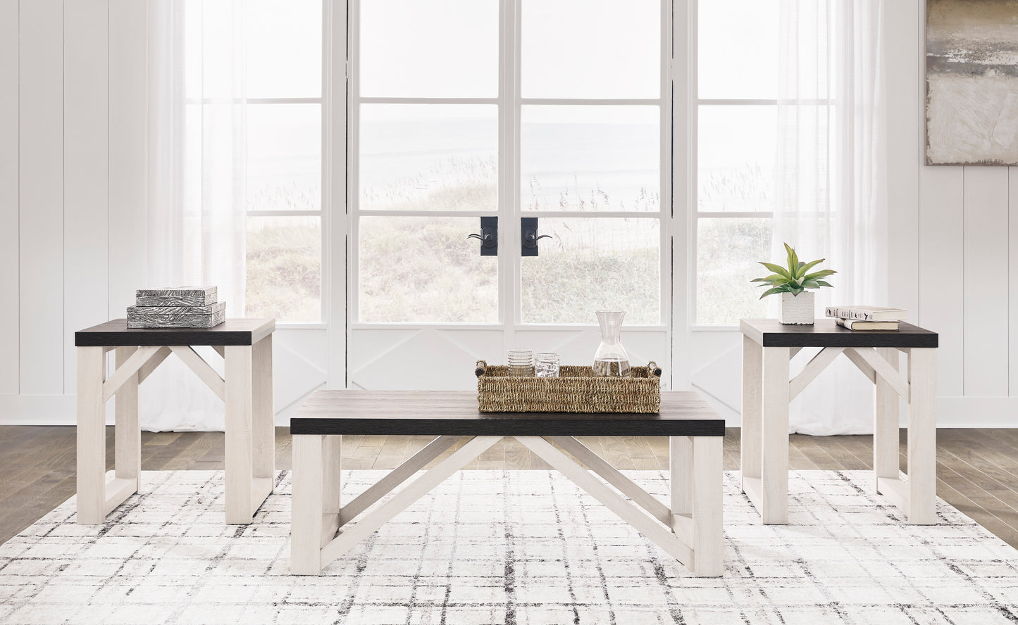 Dorrinson coffee table and two end tables set