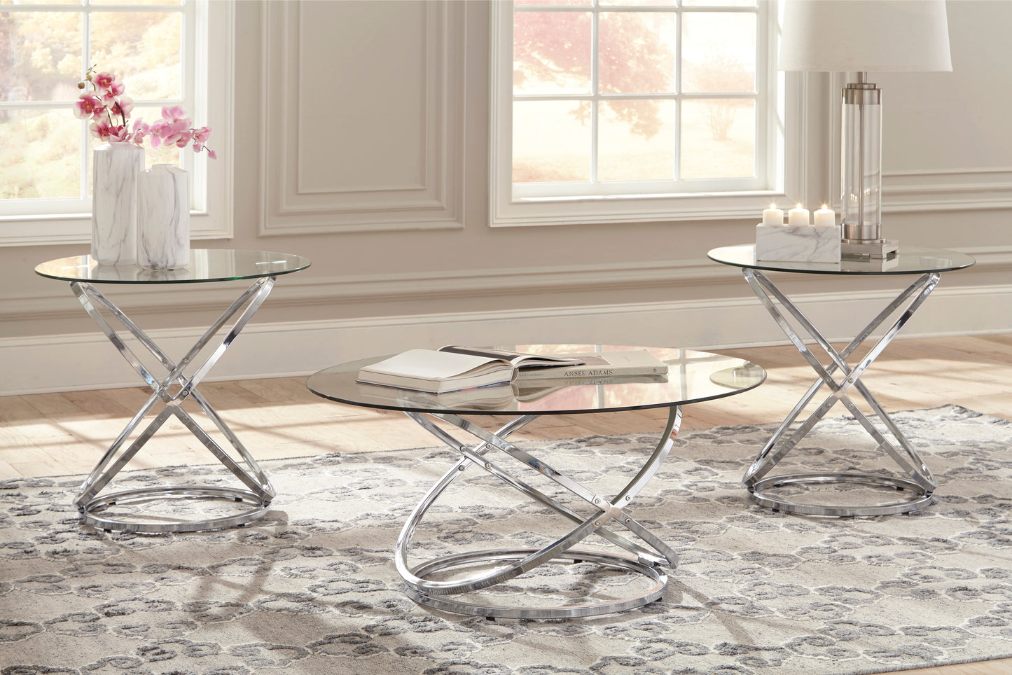 Hollynyx coffee table and two end tables set