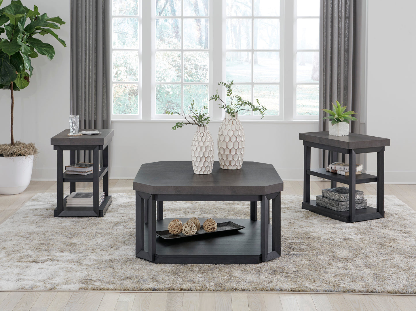 Bonilane coffee table and two end tables set