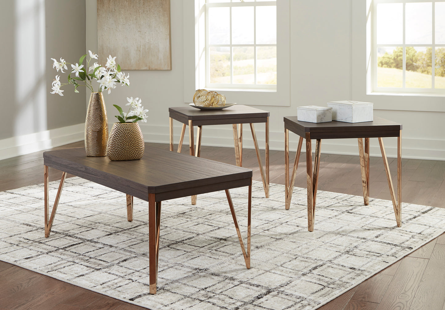 Bandyn coffee table and two end tables set