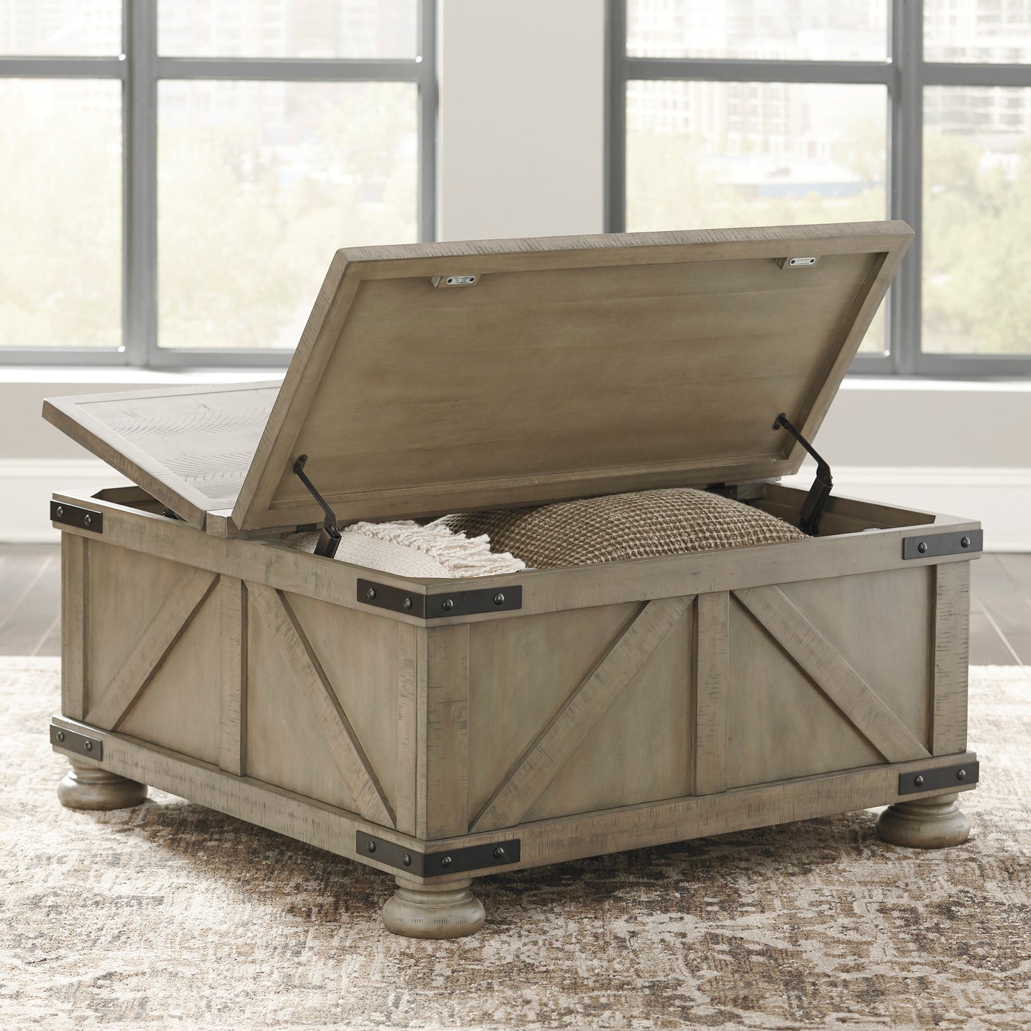 Aldwin Coffee Table With Storage open