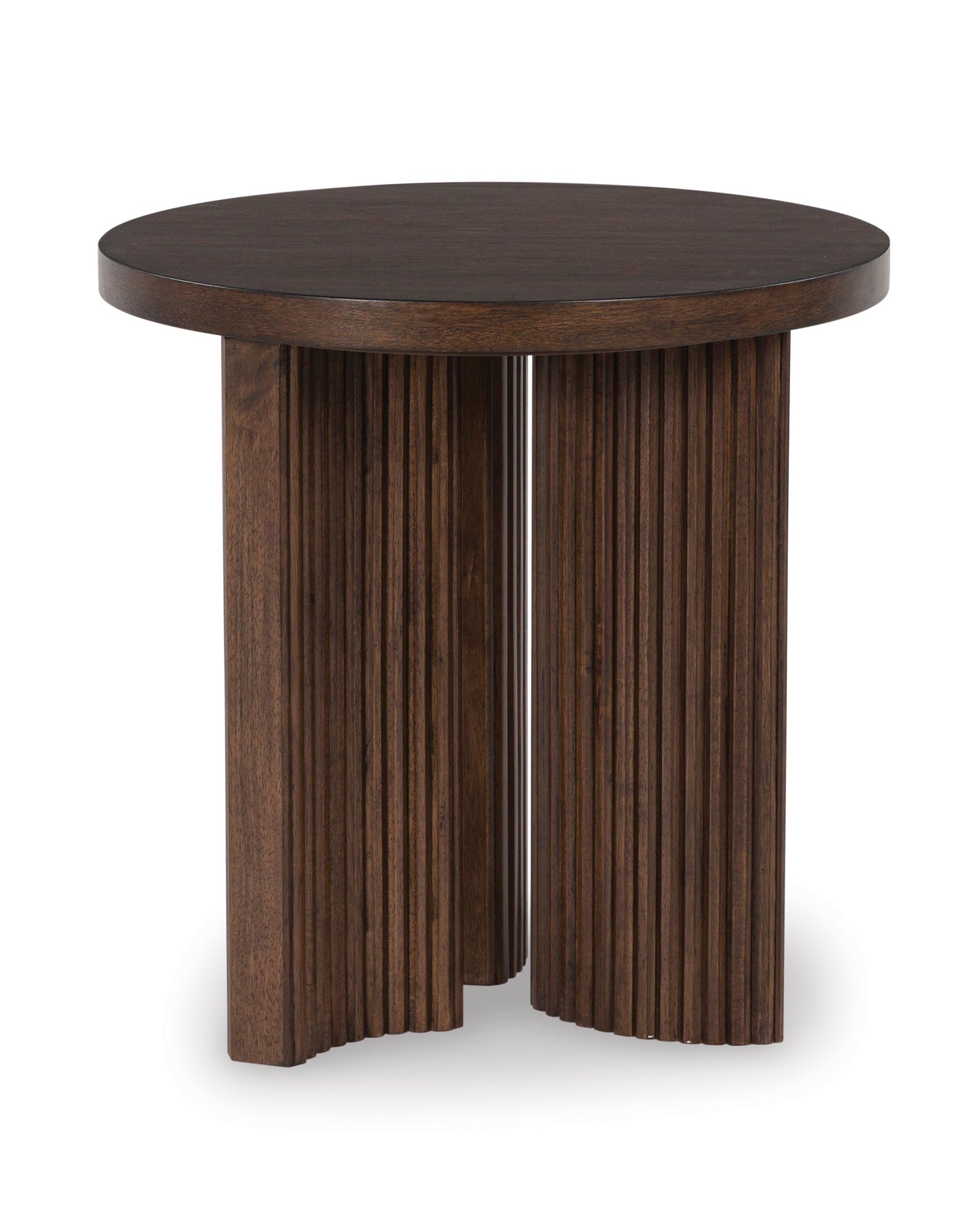 Korestone round end table with curved legs