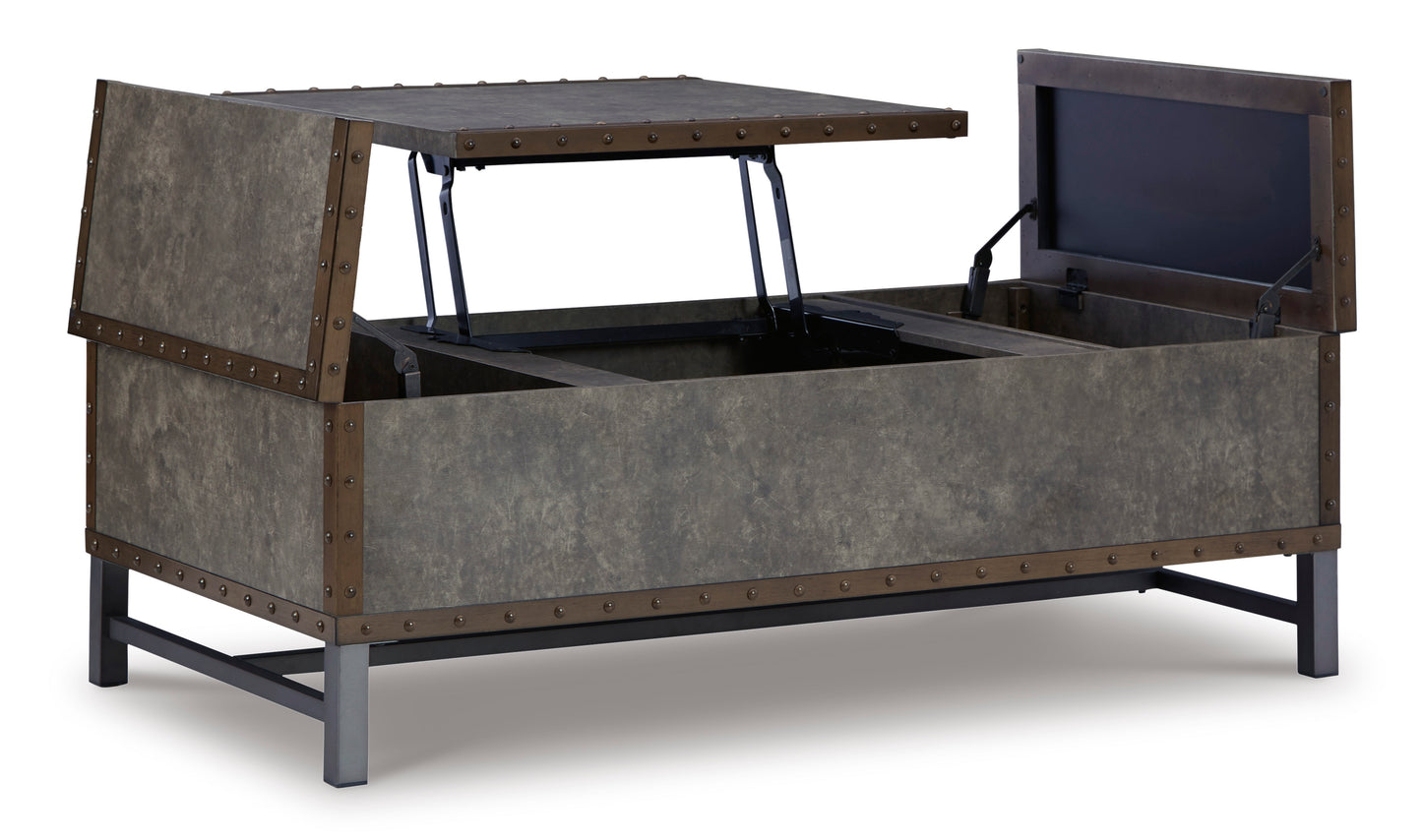 Derrylin cocktail table with open lift top
