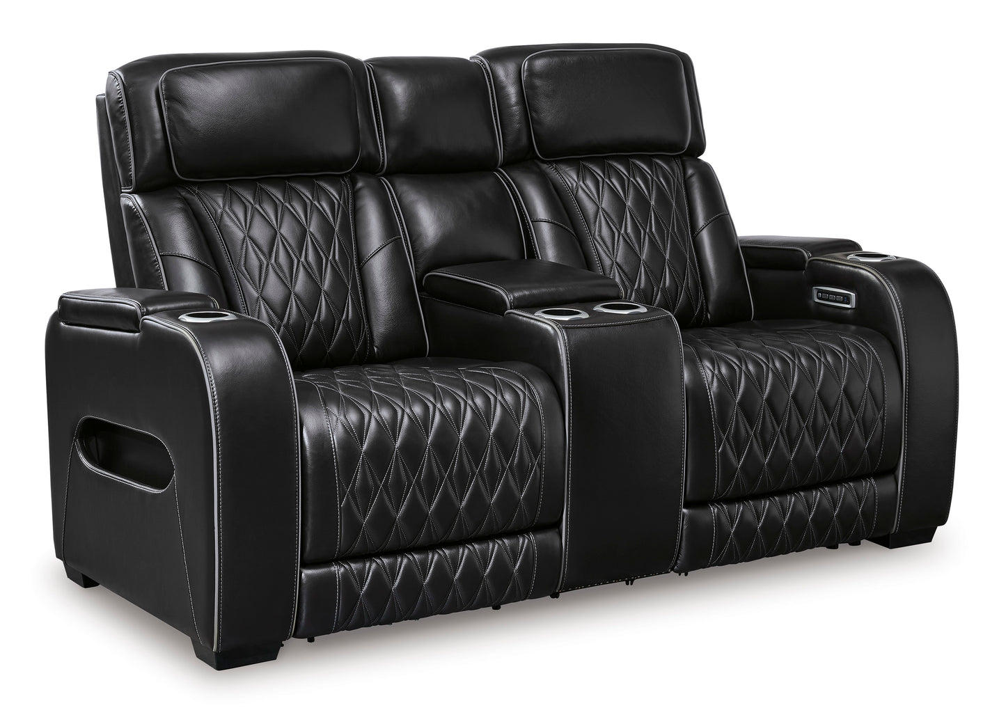 Boyington loveseat with console black