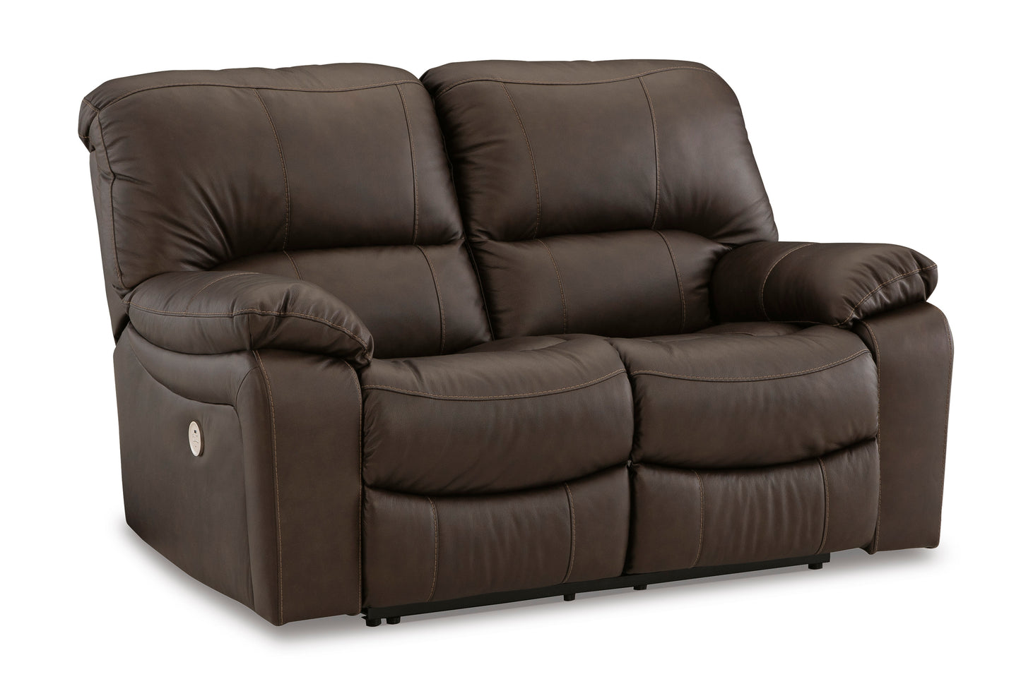 Leesworth reclining loveseat dark brown