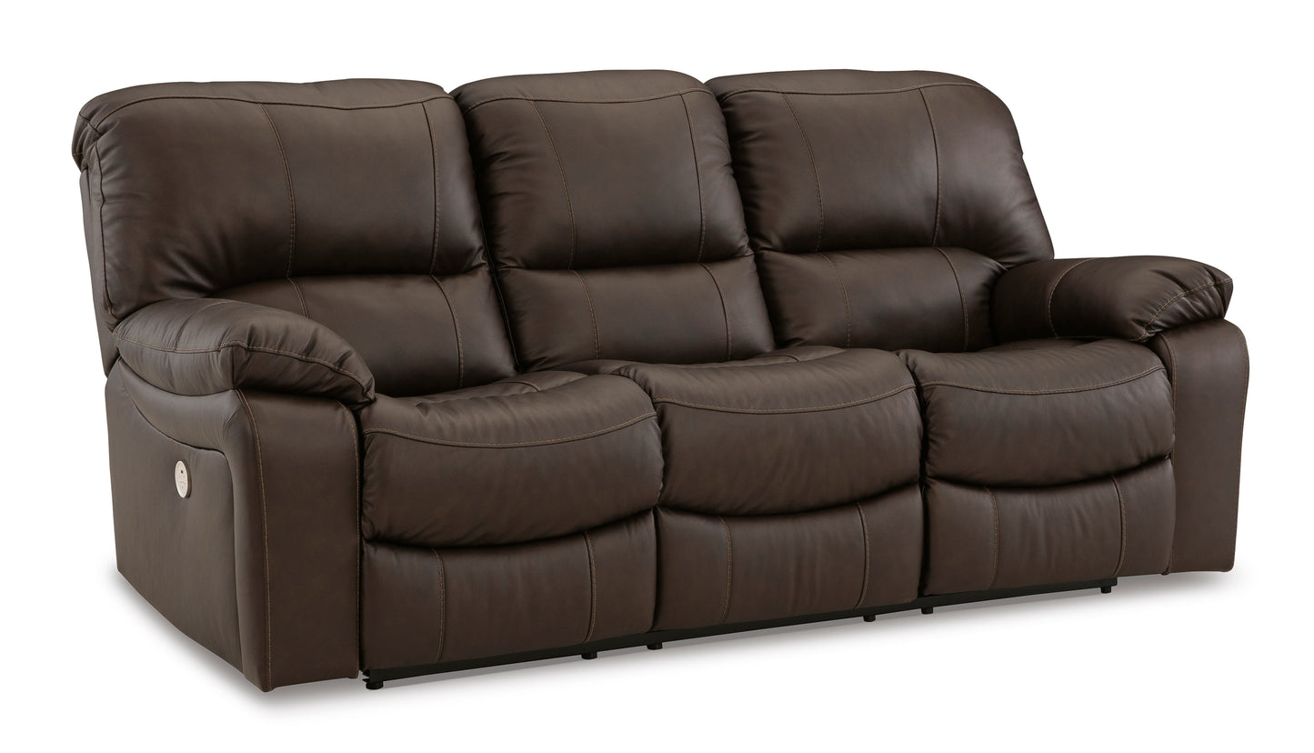Leesworth reclining sofa dark brown